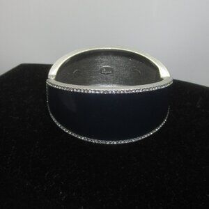 Lia Sophia Clamper Bracelet Blue Enamel with Rhinestones